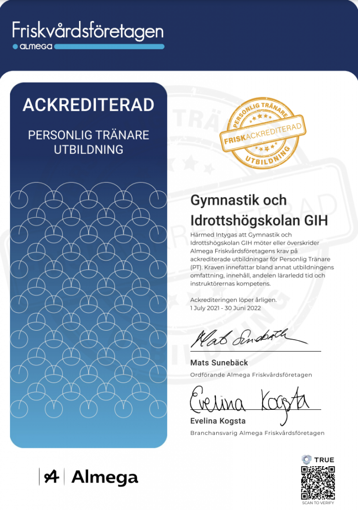 Accredited School - Gymnastik och Idrottshögskolan GIH